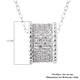 ELANZA Simulated Diamond Charm with Chain (Size 18) in Rhodium Overlay Sterling Silver, Silver Wt 11.72 Gms