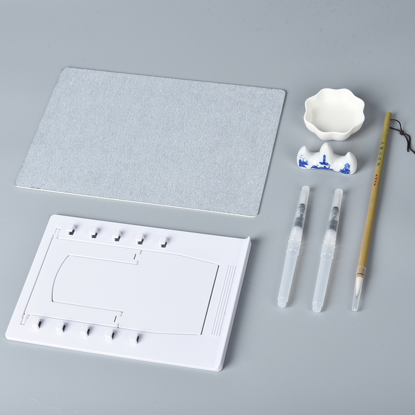 Reusable Water Drawing Board ( Incl. 2xWater Pen, 1xBrush Pen, 1xBoard Holder, 1xWater Plate, 1xPen 