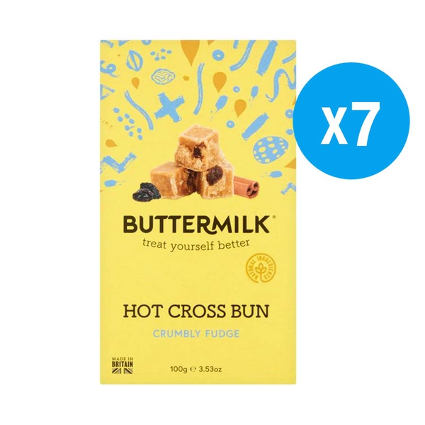 Buttermilk 7 x 100g Hot Cross Bun Fudge box