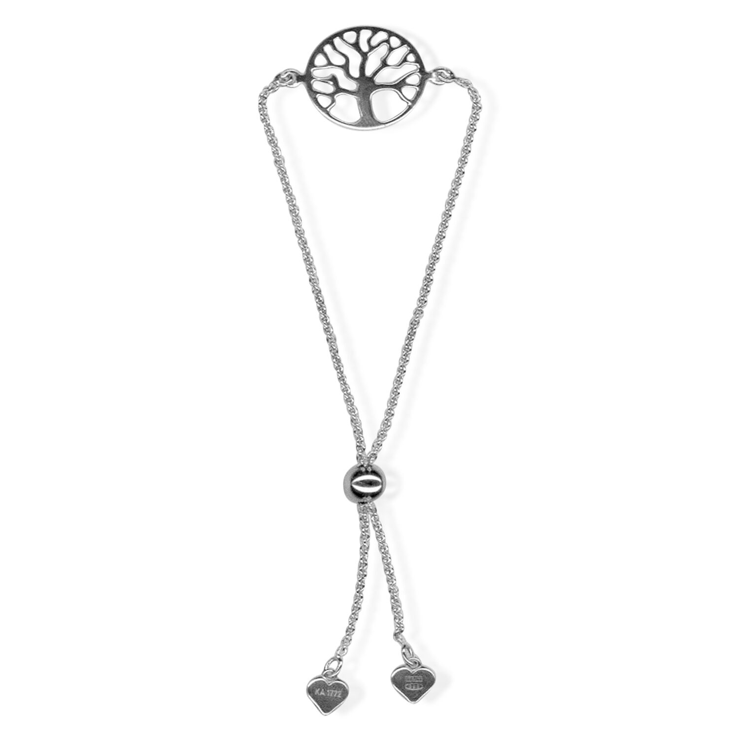 Vicenza Collection Tree of Life Adjustable Bracelet in Silver 2.87 Grams 6.5 to 8.5 Inch