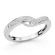 Diamond Ring in Platinum Overlay Sterling Silver 0.12 Ct.
