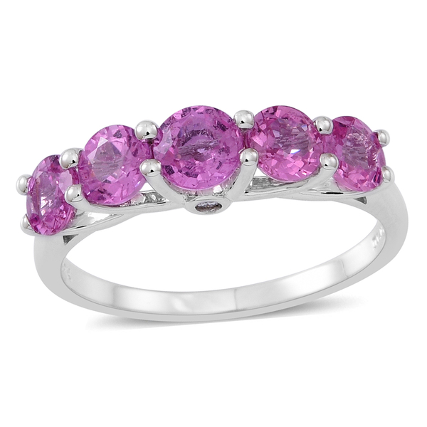 ILIANA 18K W Gold AAA Pink Sapphire (Rnd 0.60 Ct), Diamond (SI-G-H) Ring 2.500 Ct.