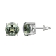 Prasiolite Stud Earrings (With Push Back) in Platinum Overlay Sterling Silver 5.00 Ct.