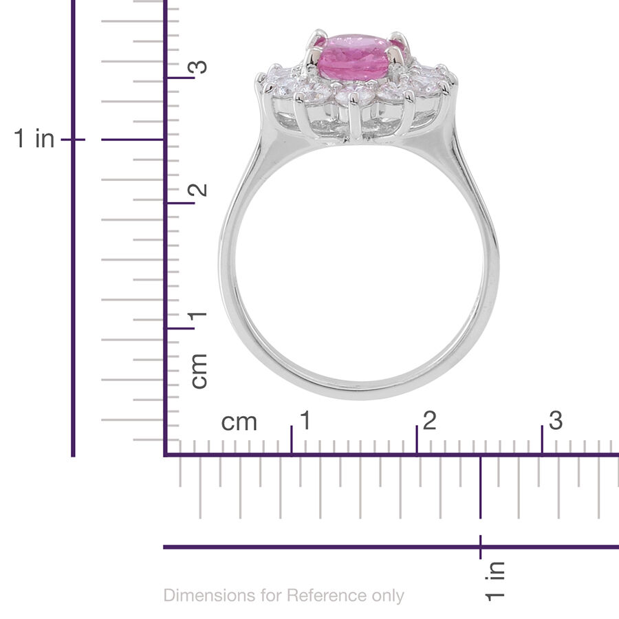 ILIANA 18K W Gold Very Rare AAAA Pink Sapphire (Ovl 2.00 Ct), Diamond Ring 3.000 Ct.