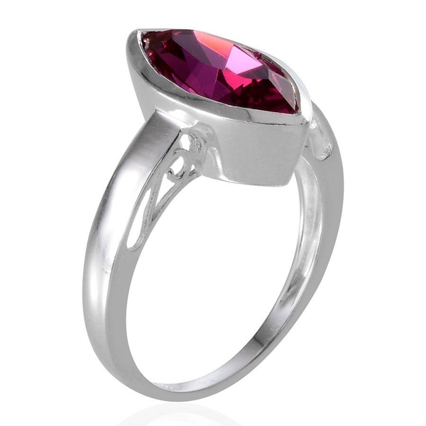 - Fuchsia Crystal (Mrq) Solitaire Ring in Sterling Silver 3.000 Ct.
