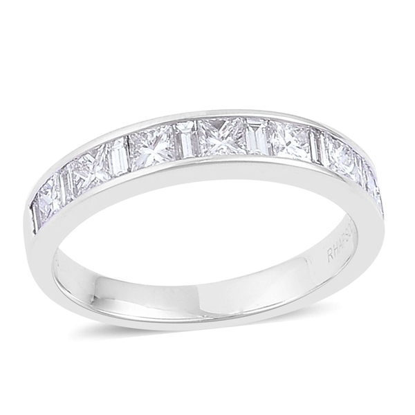RHAPSODY 950 Platinum IGI Cetified Diamond (Princess Cut) (VS/E-F) Half Eternity Band Ring 1.000 Ct.