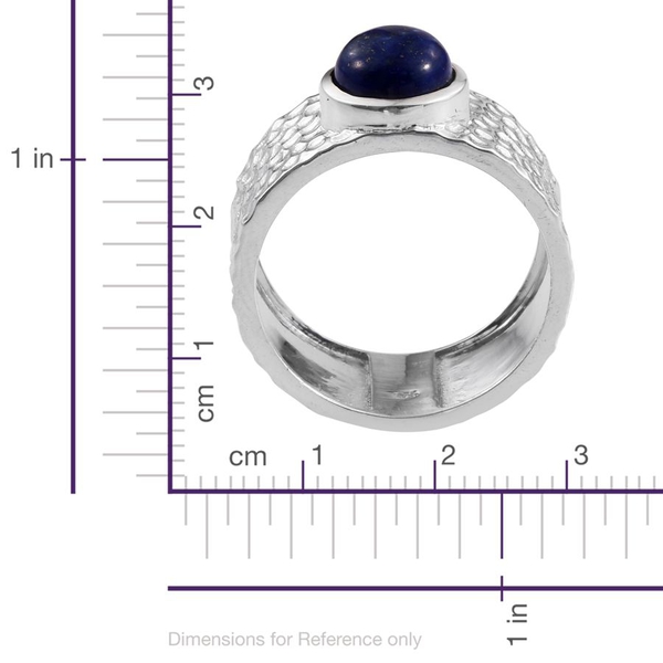 Lapis Lazuli (Rnd) Solitaire Ring in Platinum Overlay Sterling Silver 2.500 Ct.
