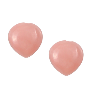 Set of 2 - Pink Opal Heart 5 mm 0.77 Ct.