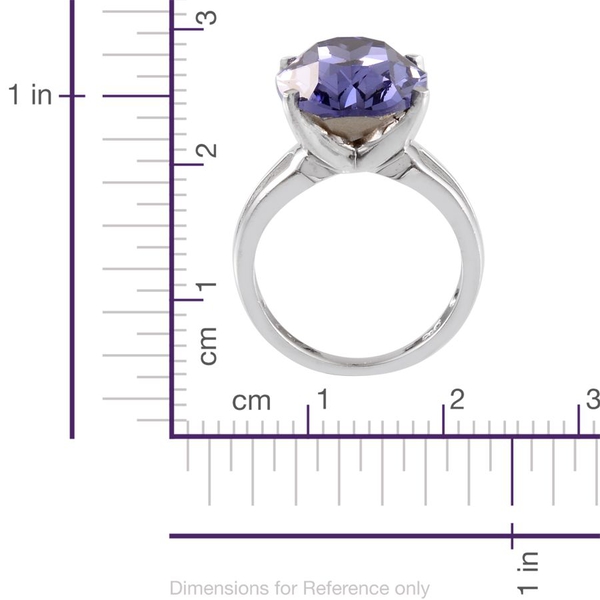 - Tanzanite Colour Crystal (Ovl) Solitaire Ring in ION Plated Platinum Bond 10.250 Ct.