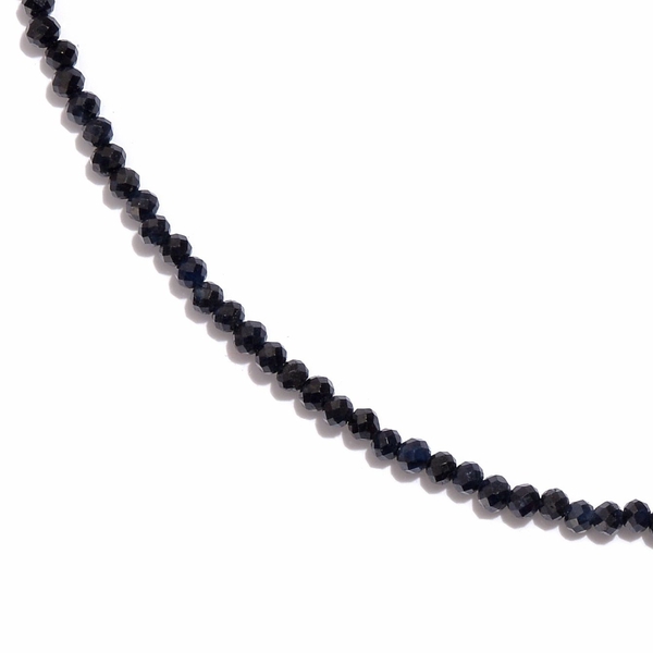 Black Sapphire Necklace (Size 18) in Platinum Overlay Sterling Silver 13.690 Ct.