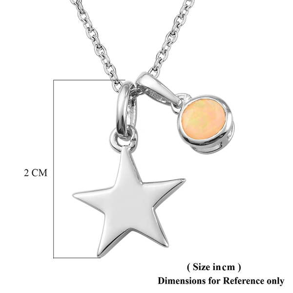 Ethiopian Welo Opal 2 Pcs Pendant with Chain (Size 20) in Platinum Overlay Sterling Silver