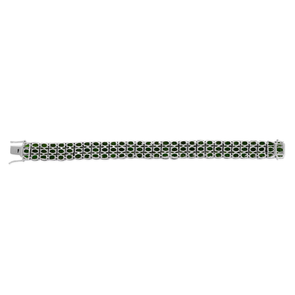 Chrome Diopside (Ovl) Bracelet in Platinum Overlay Sterling Silver (Size 7) 43.750 Ct.