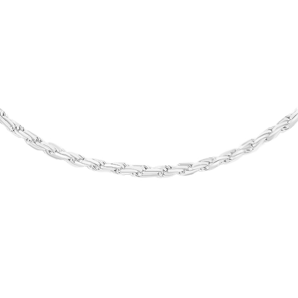Sterling Silver Diamond Cut Rope Chain (Size 16) With Lobster Clasp, Silver wt 5.20 Gms.