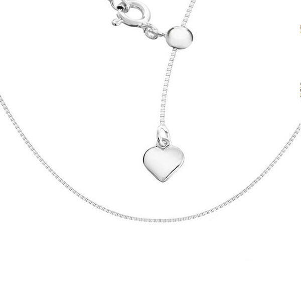 Sterling Silver Sliding Adjustable Spiga Chain (Size 20) with Charm