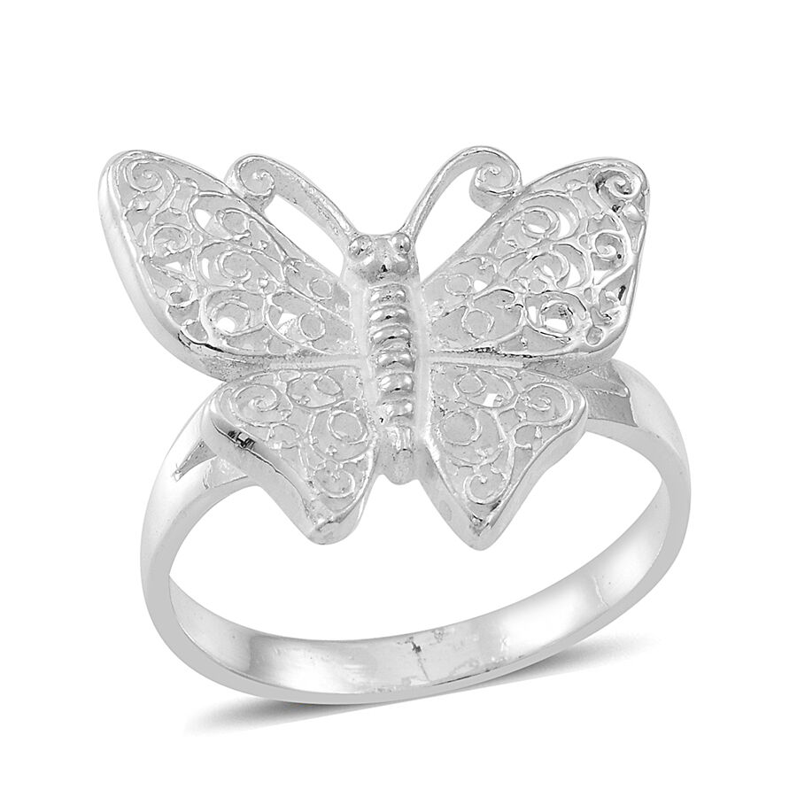 Thai Sterling Silver Butterfly Ring, Silver wt 4.70 Gms.
