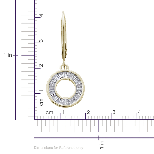 9K Y Gold SGL Certified Diamond (Bgt) (I3/G-H) Lever Back Earrings 0.500 Ct.