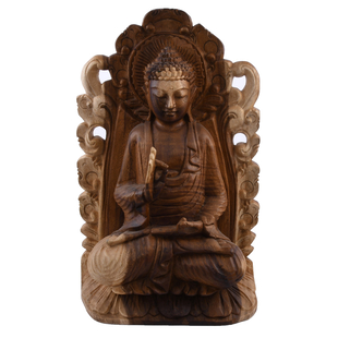 Bali Collection - Decorative Wooden Handcrafted Buddha Sitting Sculpture (Size:52x33.5x17.5Cm) - Bro