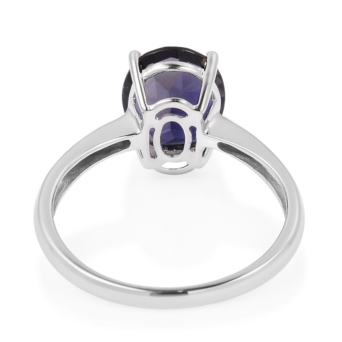 9K White Gold AA Iolite (Ovl 10x8 mm) Solitaire Ring 2.250 Ct.