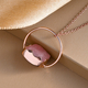 Morganite Circle Pendant with Chain (Size 20) in Rose Gold Overlay Sterling Silver 11.28 Ct.