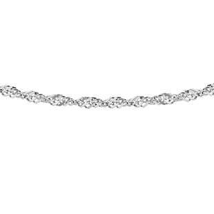 Sterling Silver Twisted Curb Chain with Spring Ring Clasp (Size - 20)