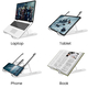 Adjustable Foldable Laptop Holder Size:26x6x2.5cm - White & Grey