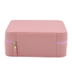 LUCYQ - Portable Large Jewellery Box with Zipper Closure (Size 20x20x8 Cm) - Pink & White