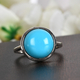 Arizona Sleeping Beauty Turquoise Solitaire Ring in Platinum Overlay Sterling Silver 4.70 Ct.