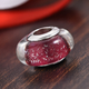Charmes De Memoire Dark Pink Murano Style Glass Bead Charm in Platinum Plated Sterling Silver