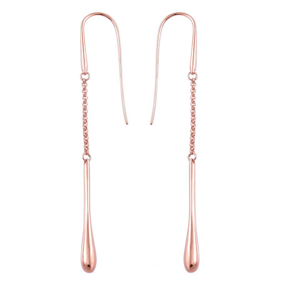 LucyQ Single Drip Hook Earrings in Rose Gold Plated Silver 6.18 Grams