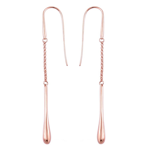 LucyQ Single Drip Hook Earrings in Rose Gold Plated Silver 6.18 Grams