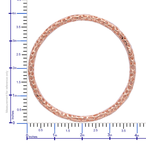 RACHEL GALLEY Rose Gold Overlay Sterling Silver Allegro Bangle (Size 70mm/ Extra Large), Silver wt 19.38 Gms.