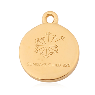 Sundays Child - 14K Gold Overlay Sterling Silver Charm