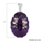 Lusaka Amethyst Pendant in Platinum Overlay Sterling Silver 51.16 Ct, Silver Wt. 5.95 Gms