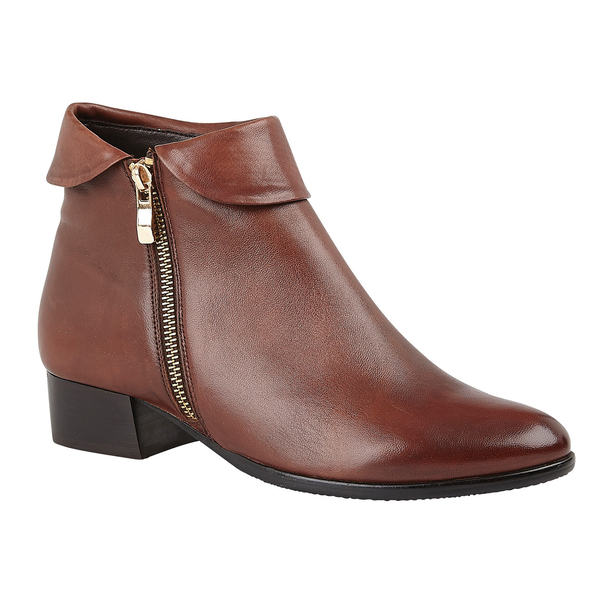 Lotus MAGGIE Ankle Boots with Turn Down Collar and Zipper Closure