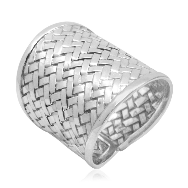 Royal Bali Bamboo Weave Collection Sterling Silver Ring, Silver wt 7.48 Gms.