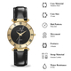 Jacques Du Manoir Swiss Movement Black Dial Water Resistant Coupole Watch with Black Strap - 33mm