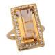 Citrine and Natural Cambodian Zircon Ring in Yellow Gold Overlay Sterling Silver 8.84 Ct.