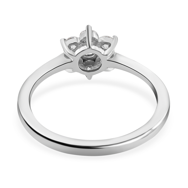 ILIANA 18K White Gold IGI Certified Diamond (SI/G-H) Floral Ring 0.50 Ct.