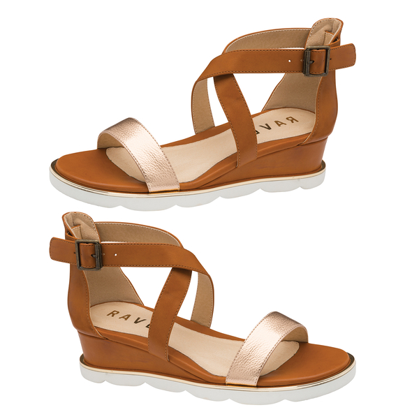 Ravel Junee Wedge Sandals in Tan Colour