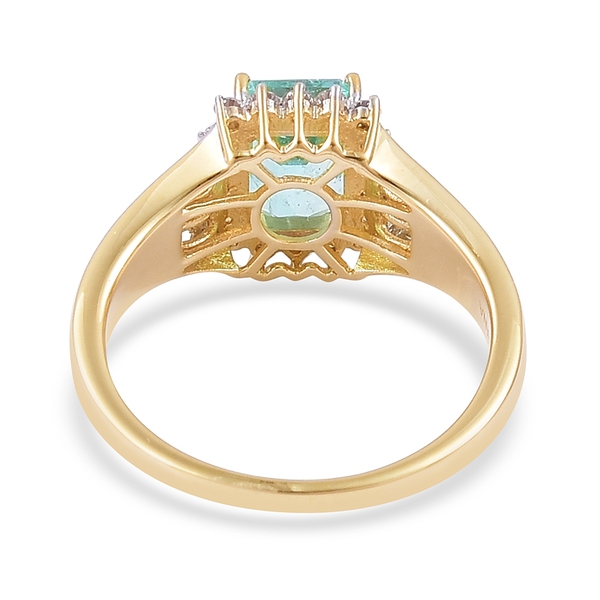 ILIANA 18K Yellow Gold AAA Boyaca Colombian Emerald (Oct 1.75 Ct), Diamond (SI/G-H) Ring 2.250 Ct.