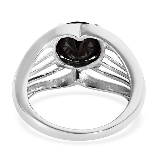 Elite Shungite (Rnd 9 mm) Ring in Platinum Overlay Sterling Silver 1.75 Ct.