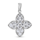 Lustro Stella Platinum Overlay Sterling Silver Pendant Made with Finest CZ 3.22 Ct
