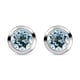 Espirito Santo Aquamarine Stud Earrings (with Push Back) in Platinum Overlay Sterling Silver 1.00 Ct