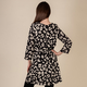 TAMSY 100% Viscose Leopard Pattern Plum Dress (Size L,16-18) - Black & Beige