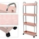 HOMESMART Four Layer Storage Rack with Handles (Size 40x12x91cm) - Pink