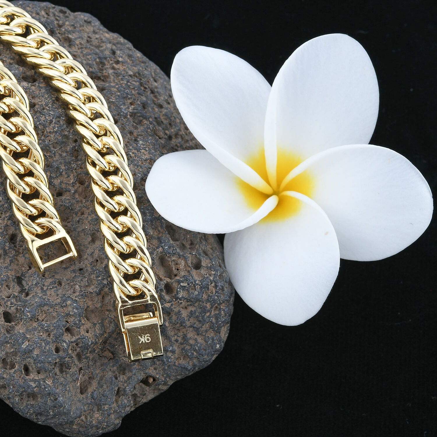 Surabaya Gold Collection - 9K Yellow Gold Curb Necklace (Size 20), Gold wt 29.20 Gms.