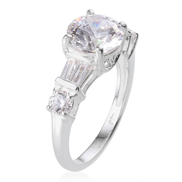Lustro Stella - Sterling Silver (Rnd) Ring Made with Finest CZ 2.740 Ct.