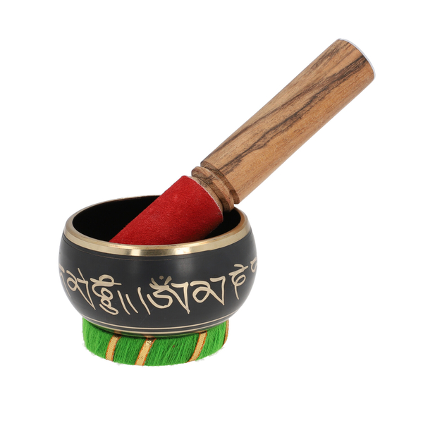Tibetan Singing Bowl Musical Instrument for Meditation with Stick ( STICK-19X2.5 CM, BOWL 5x6X9 CM )