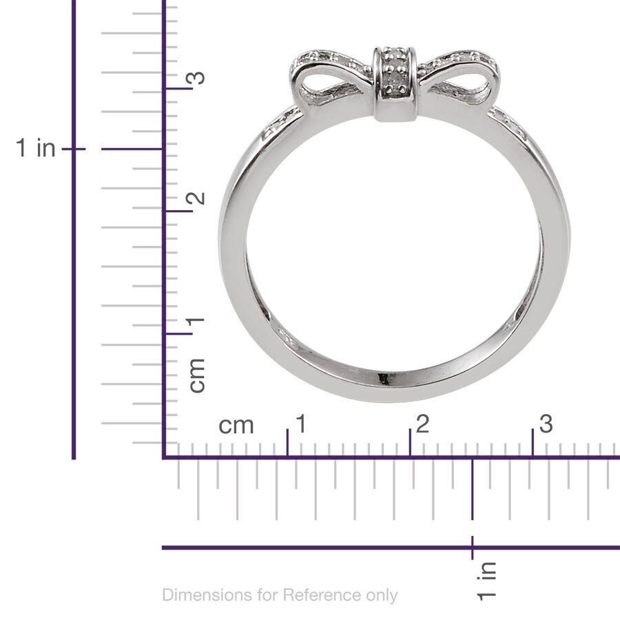 Diamond (Rnd) Ring in Platinum Overlay Sterling Silver 0.100 Ct.