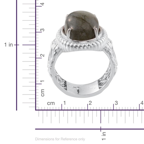 Labradorite (Ovl) Ring in Platinum Overlay Sterling Silver 10.000 Ct.